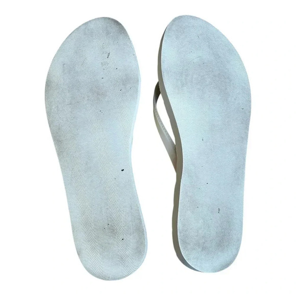 Tory Birch Kira Flip Flops Sandals Cream Ivory color size 11 M  Logo Women’s - Picture 4 of 6
